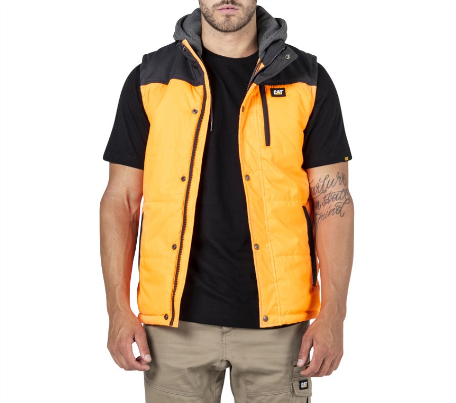 Hi Vis Arbeidsvest Med Hette Oransje Svart Larve