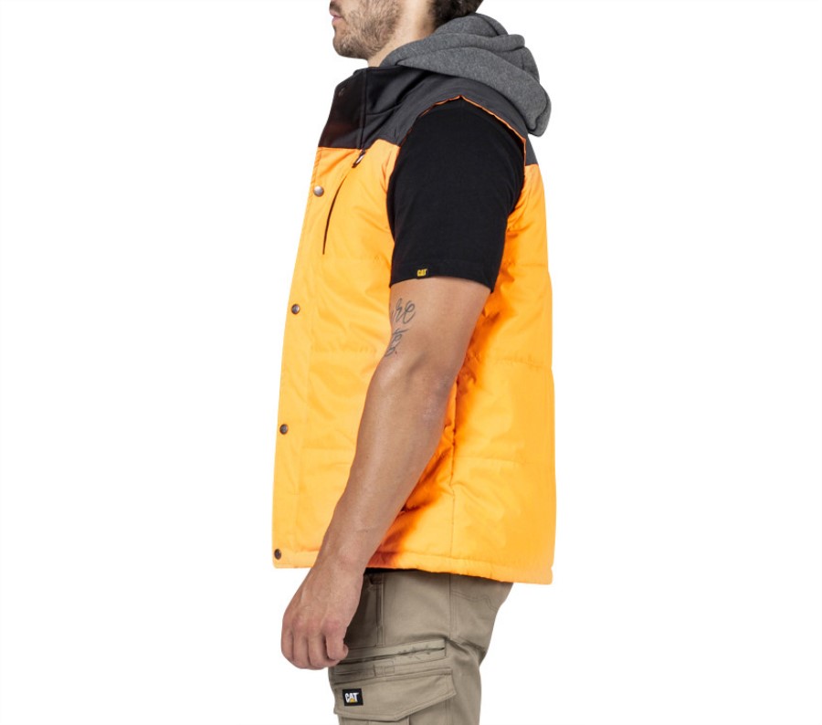 Hi Vis Arbeidsvest Med Hette Oransje Svart Larve