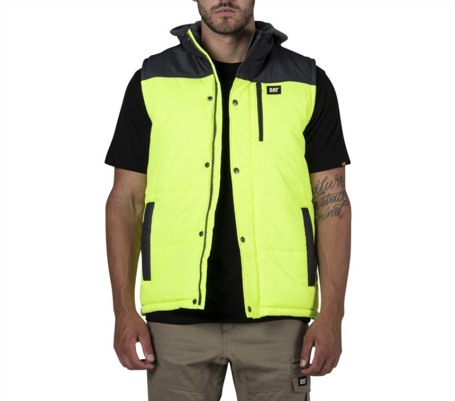 Hi Vis Hette Arbeidsvest Gul Svart Larve