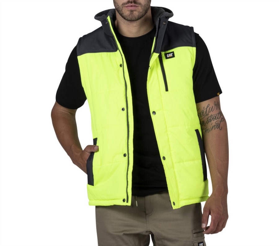 Hi Vis Hette Arbeidsvest Gul Svart Larve