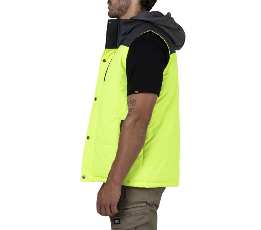 Hi Vis Hette Arbeidsvest Gul Svart Larve