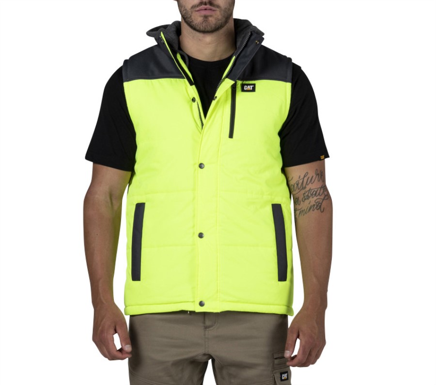 Hi Vis Hette Arbeidsvest Gul Svart Larve