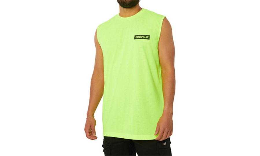 Ikon Muskel Tee Hi-vis Gul Larve