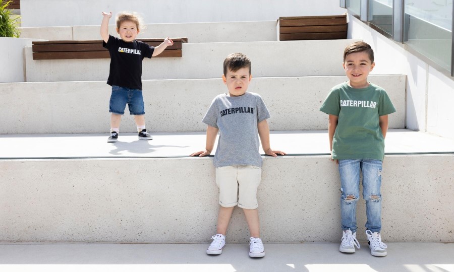 Barn Larve T-skjorte Gråmelert Larve