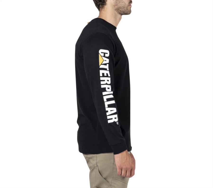 Varemerke Banner Langermet T-skjorte Svart Larve