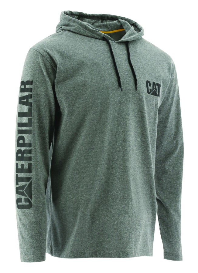 Upf Hette Banner Langermet T-skjorte Mørk Gråmelert Larve