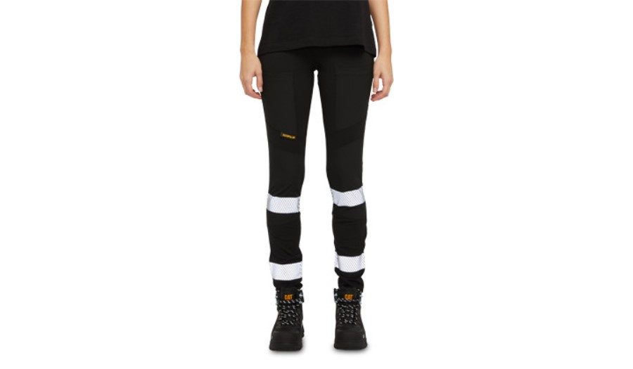Kvinner Tapet Arbeid Stretch Legging Svart Larve