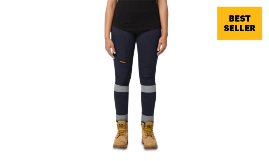 Kvinner Tapet Arbeid Stretch Legging Marine Larve