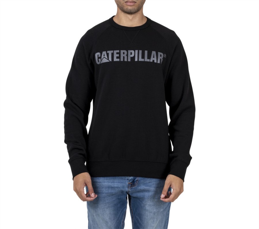 Foundation Sweatshirt Med Crewneck Pitch Black Caterpillar