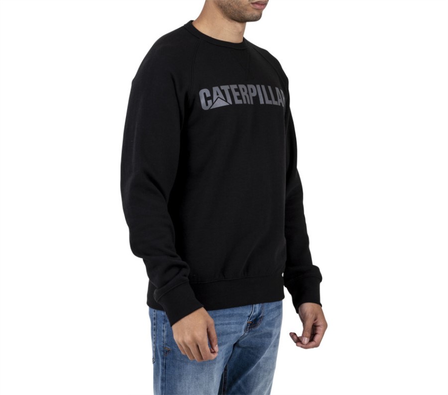 Foundation Sweatshirt Med Crewneck Pitch Black Caterpillar