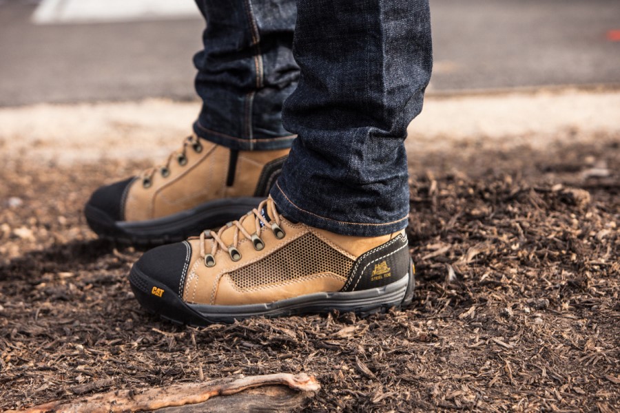 Konveks Stål Tå Mid Boot Honning Larve