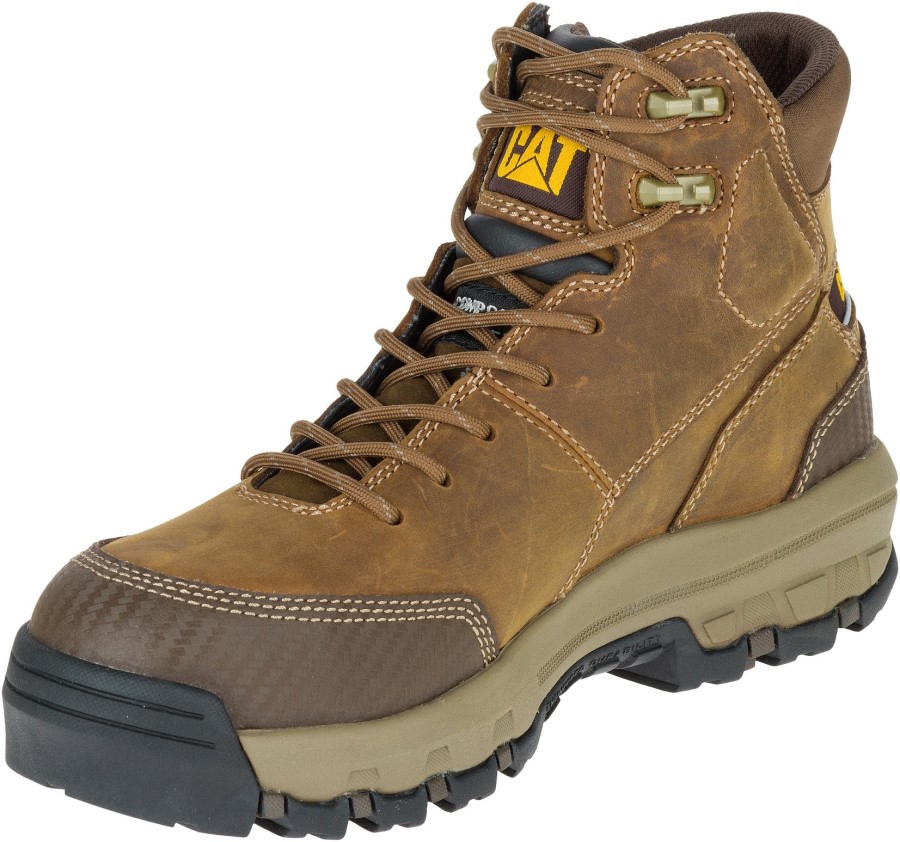 Enhet Vanntett Kompositt Tå Arbeidsstøvel Mørk Beige Larve