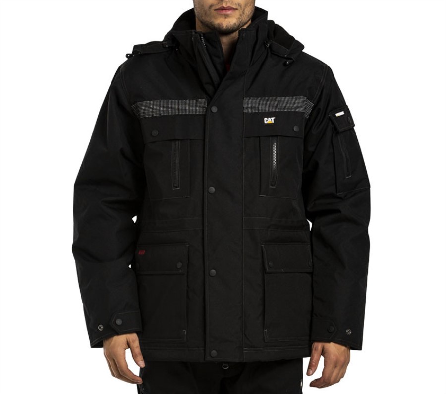 Larve Tung Isolert Parkas Svart